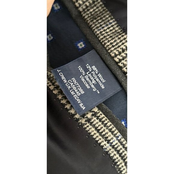 J.Crew Ludlow Blazer Gray Plaid Wool Blend With Notch Lapel Size 44 - Picture 5 of 11